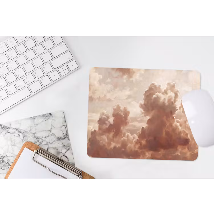 Wolken - Lucht - Natuur - Modern - Bruin muismat rubber klein -witbureau