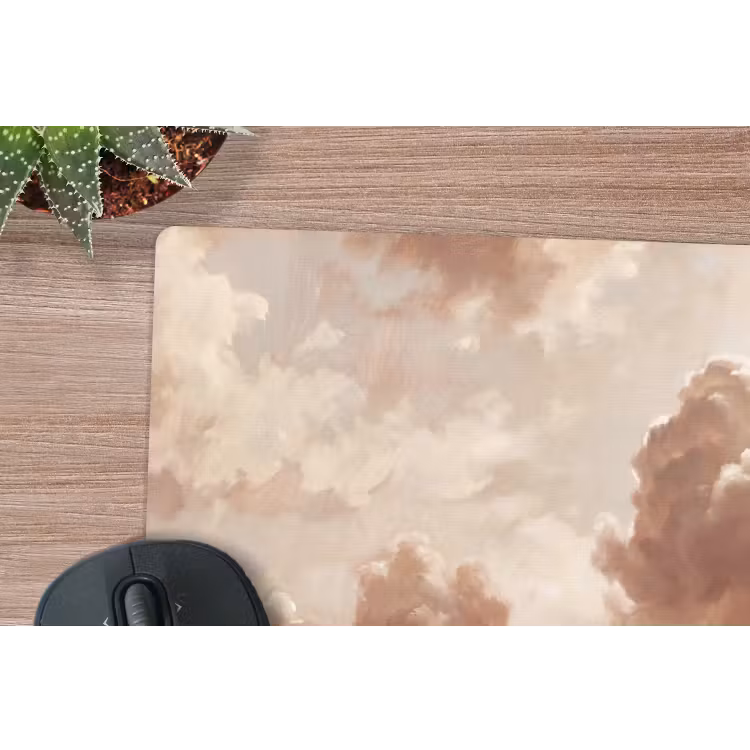 Wolken - Lucht - Natuur - Modern - Bruin muismat rubber klein -closeup