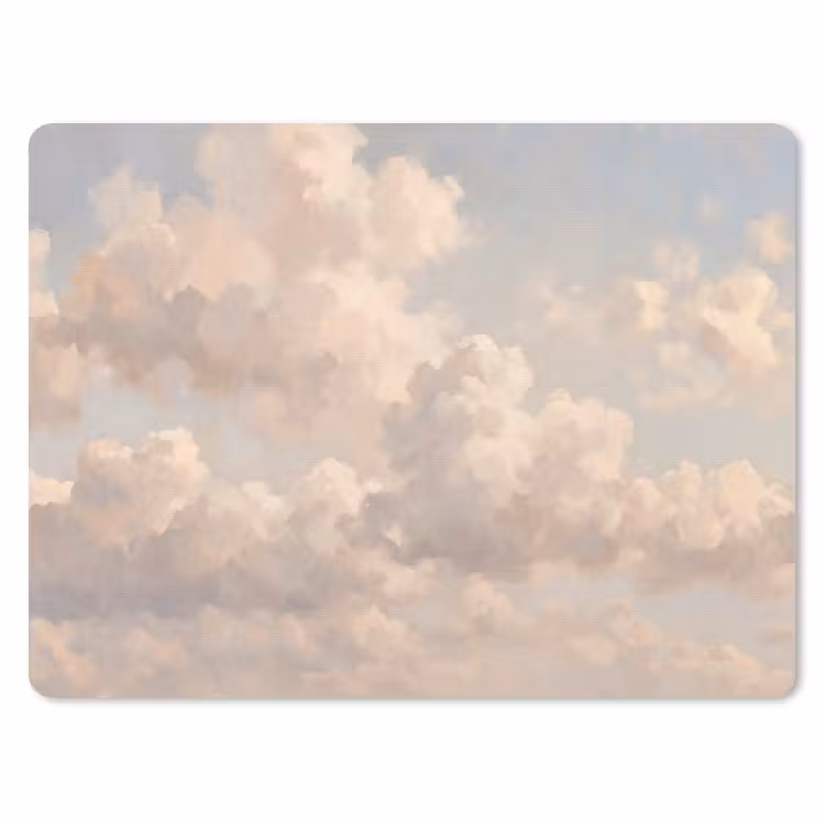 Wolken - Zacht - Natuur - Klassiek - Beige muismat rubber klein -3d