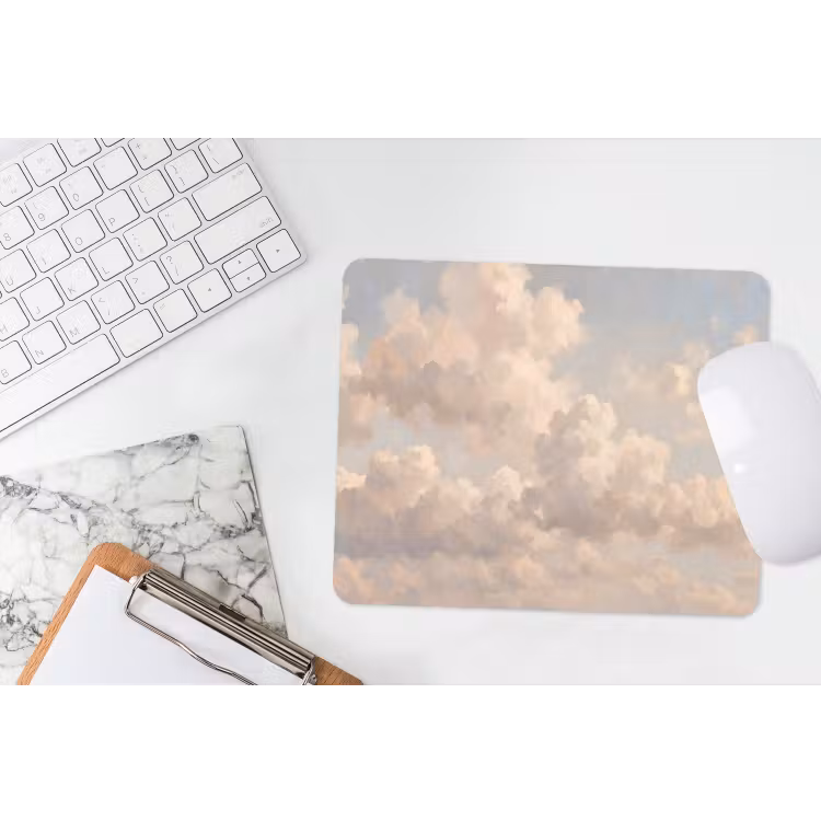 Wolken - Zacht - Natuur - Klassiek - Beige muismat rubber klein -witbureau