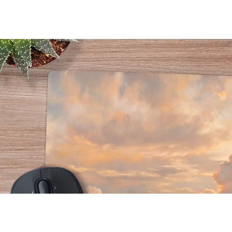 Wolken - Zonsondergang - Natuur - Abstract - Goud muismat rubber klein -closeup