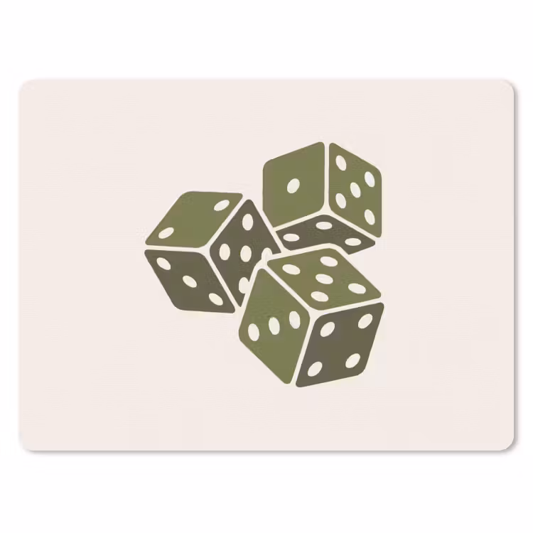 Dobbelsteen - Spel - Groen - Abstract muismat rubber klein -3d