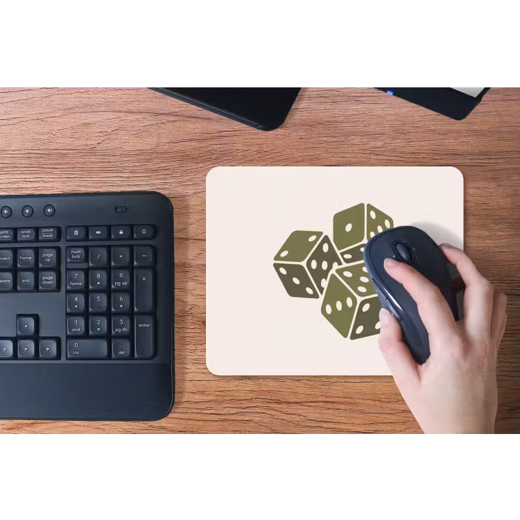Dobbelsteen - Spel - Groen - Abstract muismat rubber klein -toetsenbord