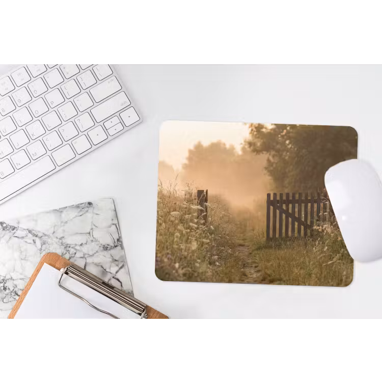 Hek - Natuur - Mist - Veld muismat rubber klein -witbureau
