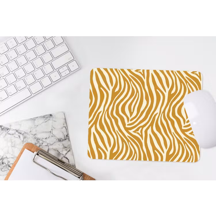 Zebra - Klassiek - Oker - Geel muismat rubber klein 262 -witbureau