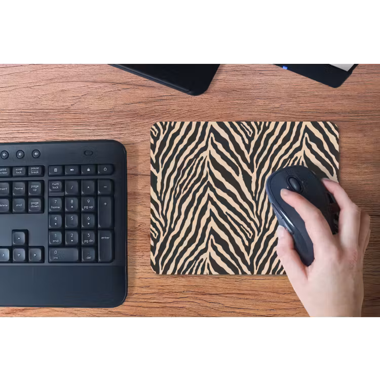 Zebra - Klassiek - Zwart muismat rubber klein 262 -toetsenbord
