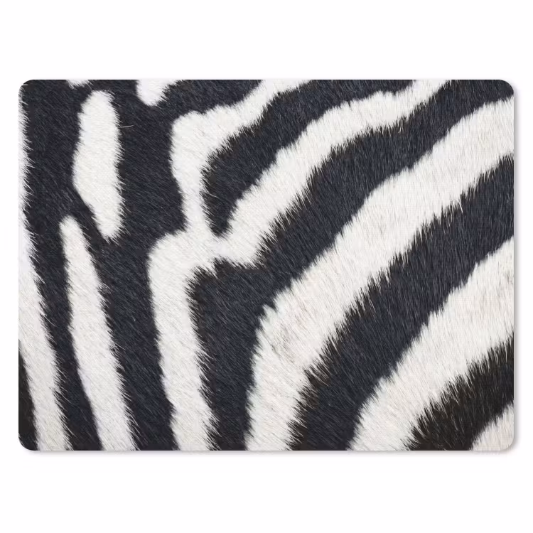 Zebra - Vacht - Klassiek - Zwart - Wit muismat rubber klein -3d