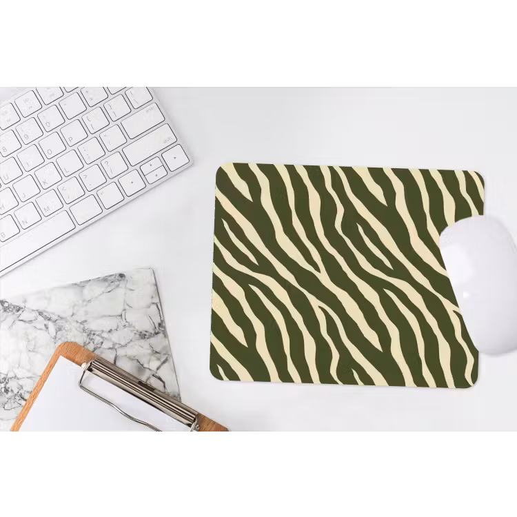 Zebra - Patroon - Groen muismat rubber klein 262 -witbureau