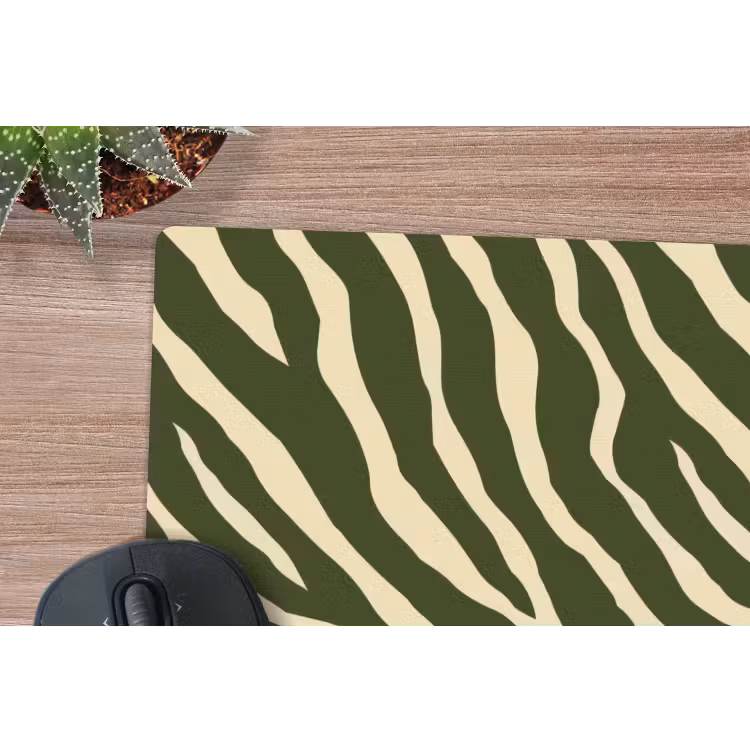 Zebra - Patroon - Groen muismat rubber klein 262 -closeup