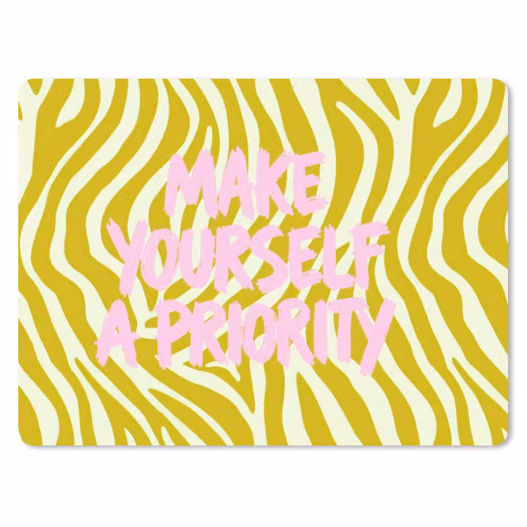 Zebraprint - Priority - Roze muismat rubber klein -3d
