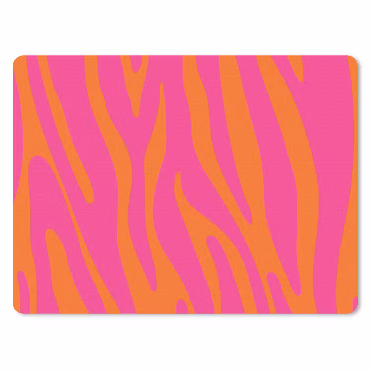 Zebraprint - Roze - Oranje - Dierenprint muismat rubber klein -3d