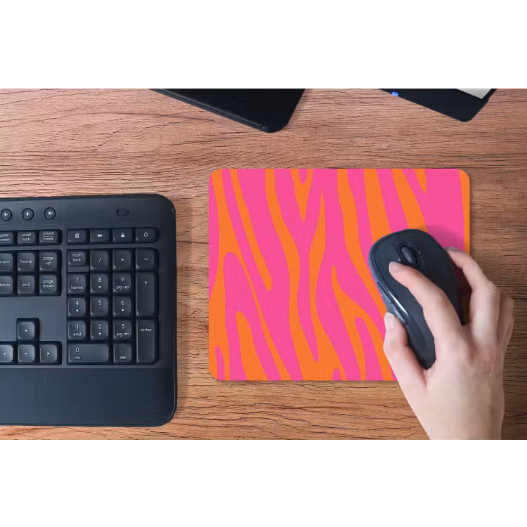 Zebraprint - Roze - Oranje - Dierenprint muismat rubber klein -toetsenbord