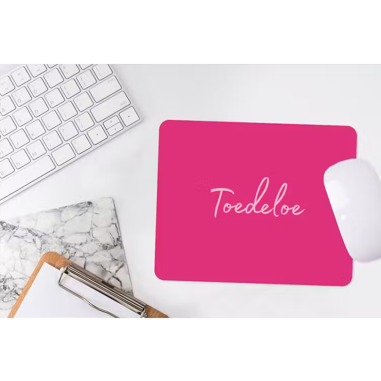 Toedeloe - Roze muismat rubber klein -witbureau
