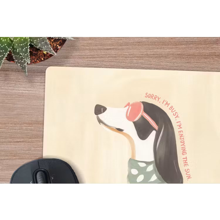 Quote - Hond - Zonnebril muismat rubber klein -closeup