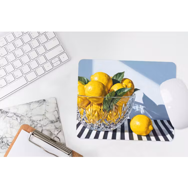 Mauspad - Zitronen – Obst – Gelb - Citroenen - Fruit - Geel muismat rubber klein