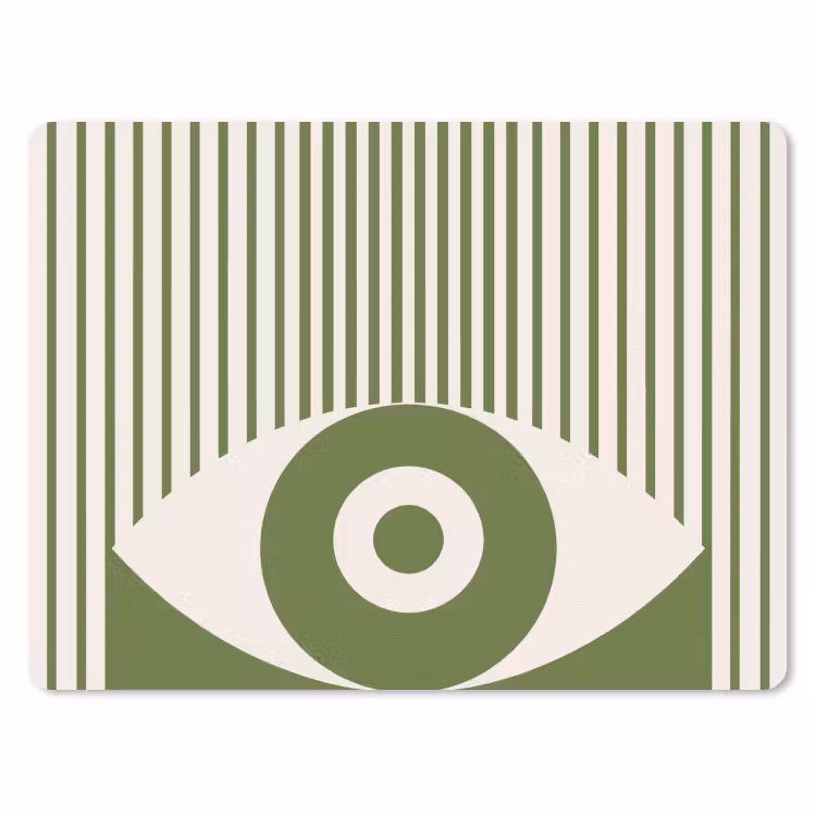 Abstract - Oog - Strepen - Modern - Groen muismat rubber klein -3d
