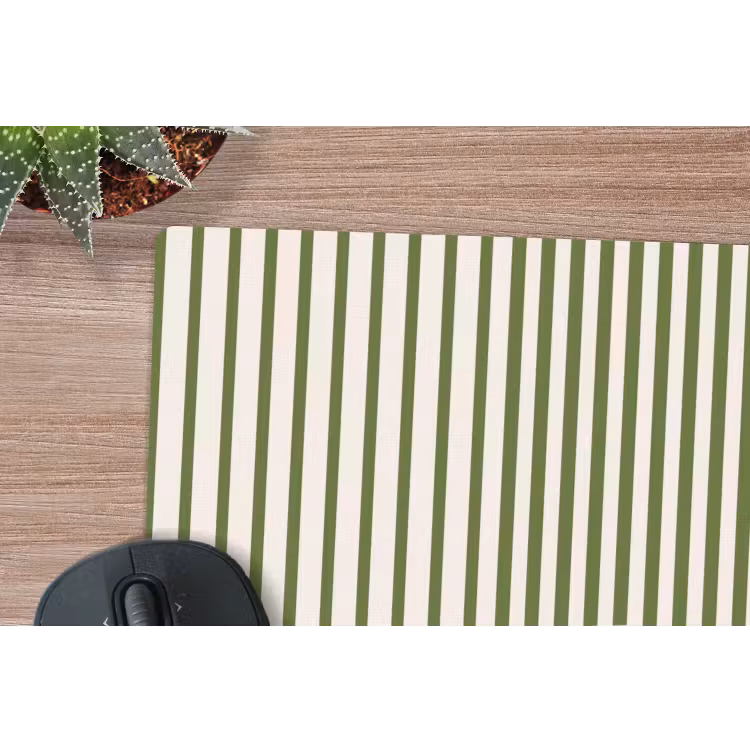 Abstract - Oog - Strepen - Modern - Groen muismat rubber klein -closeup