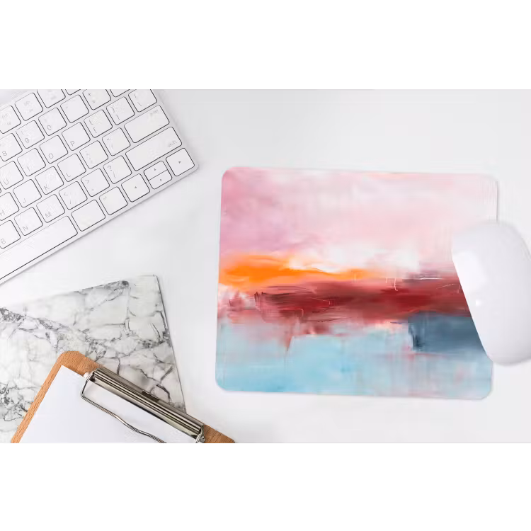 Abstract - Kleuren - Modern - Kunst - Roze muismat rubber klein -witbureau