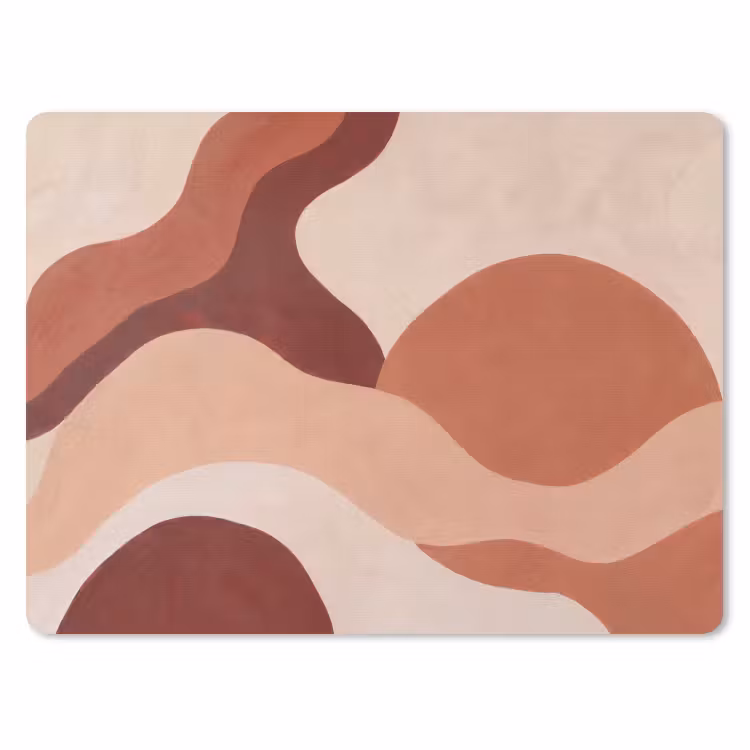 Abstract - Vormen - Organisch - Aardetinten - Modern muismat rubber klein -3d