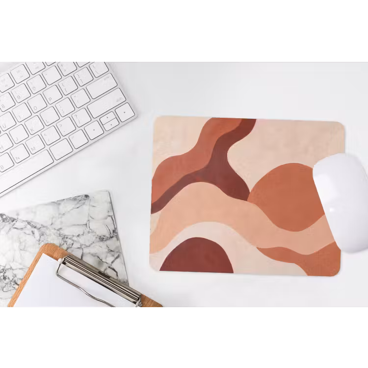 Abstract - Vormen - Organisch - Aardetinten - Modern muismat rubber klein -witbureau