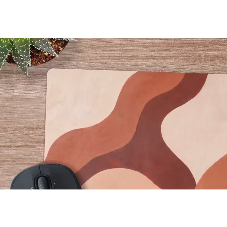 Abstract - Vormen - Organisch - Aardetinten - Modern muismat rubber klein -closeup