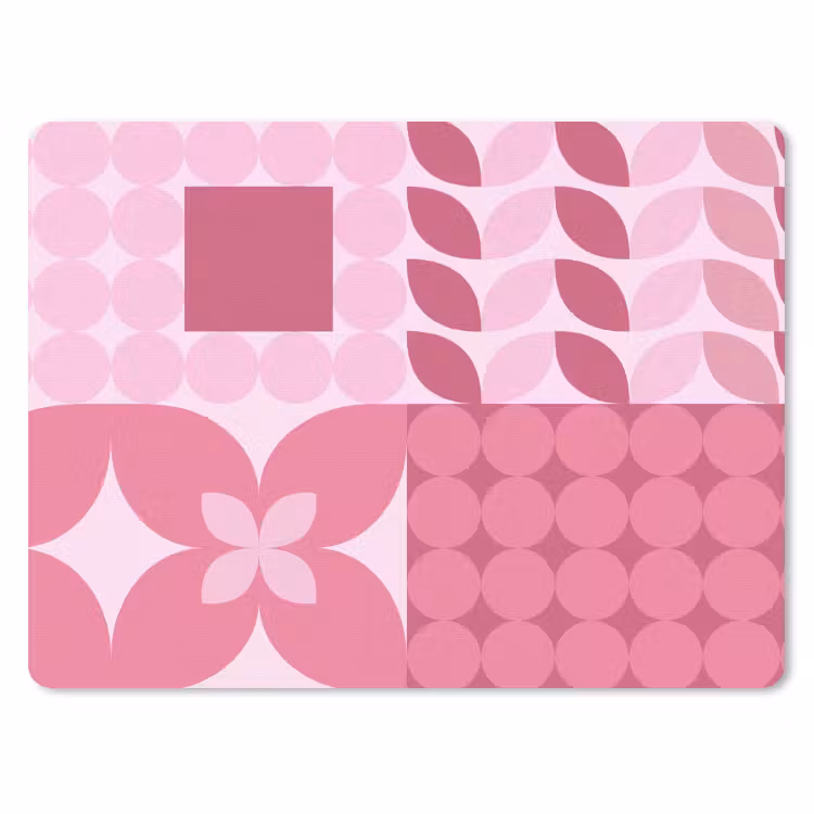 Abstract - Geometrisch - Patroon - Modern - Roze muismat rubber klein -3d