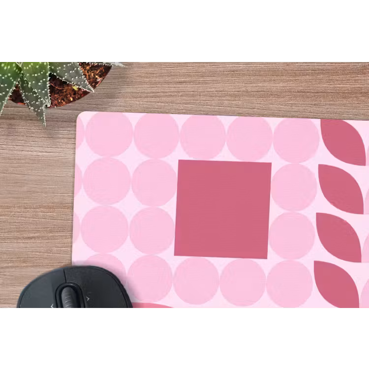 Abstract - Geometrisch - Patroon - Modern - Roze muismat rubber klein -closeup