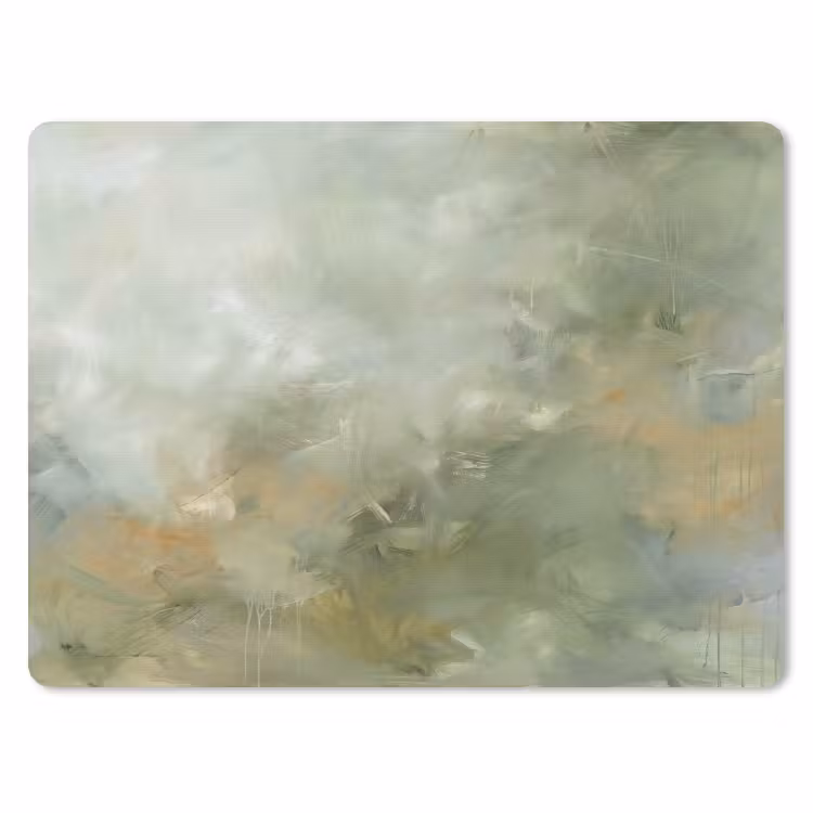Abstract - Groen - Beige - Modern - Kunst muismat rubber klein -3d