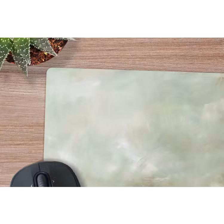 Abstract - Groen - Beige - Modern - Kunst muismat rubber klein -closeup