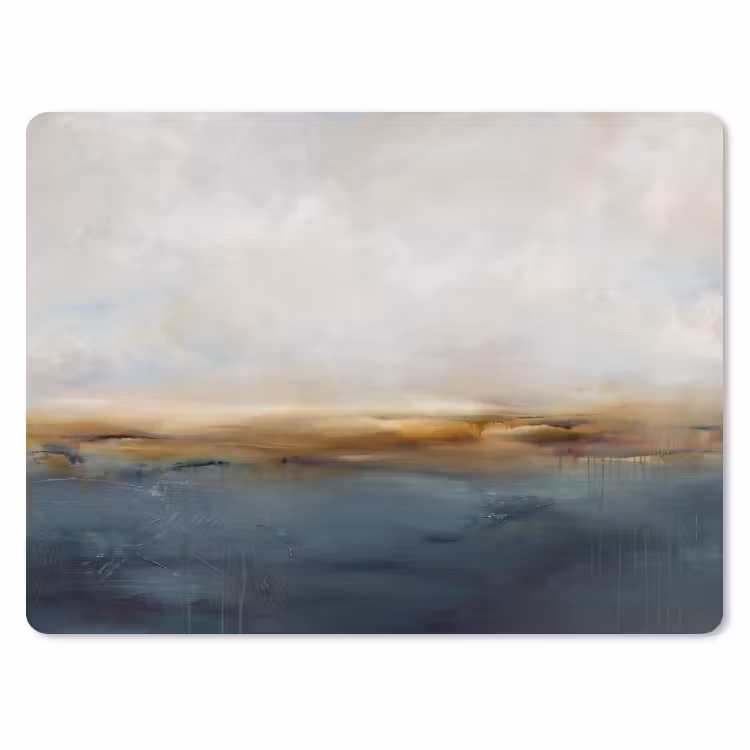 Abstract - Horizon - Water - Modern - Beige muismat rubber klein -3d