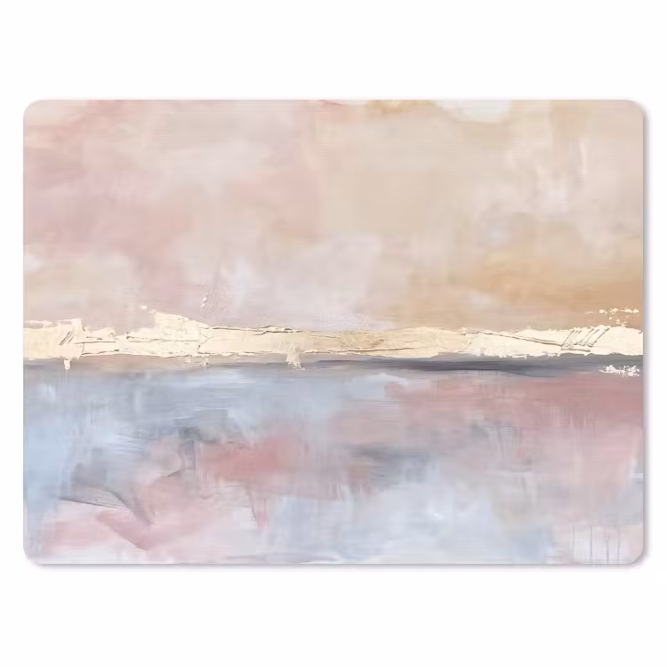 Abstract - Horizontaal - Kunst - Roze - Goud muismat rubber klein -3d