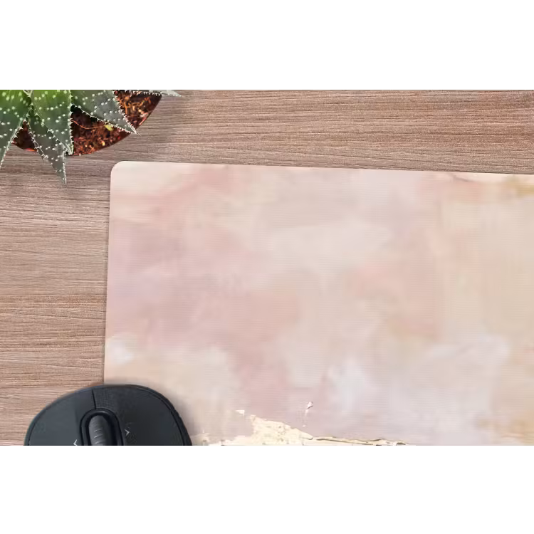 Abstract - Horizontaal - Kunst - Roze - Goud muismat rubber klein -closeup