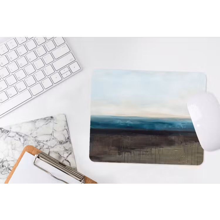 Abstract - Landschap - Horizon - Blauw - Modern muismat rubber klein -witbureau