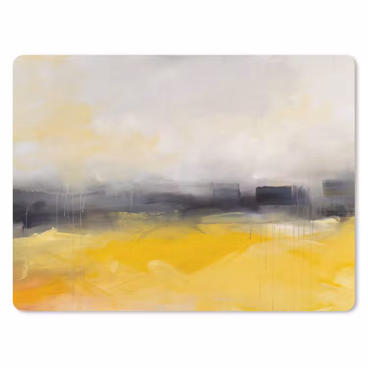 Abstract - Landschap - Modern - Geel muismat rubber klein -3d
