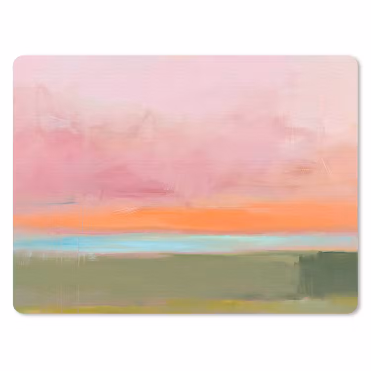 Abstract - Landschap - Modern - Roze - Oranje muismat rubber klein -3d