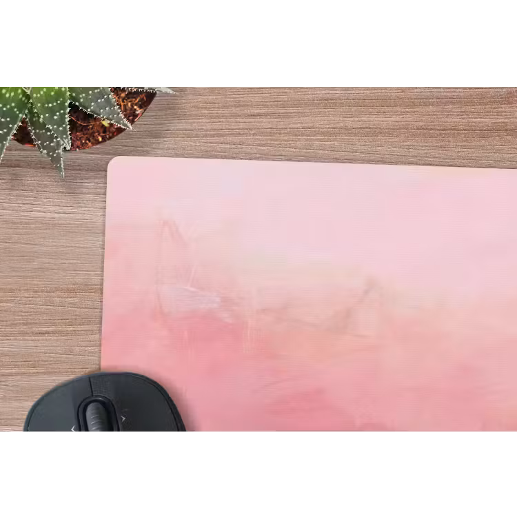 Abstract - Landschap - Modern - Roze - Oranje muismat rubber klein -closeup