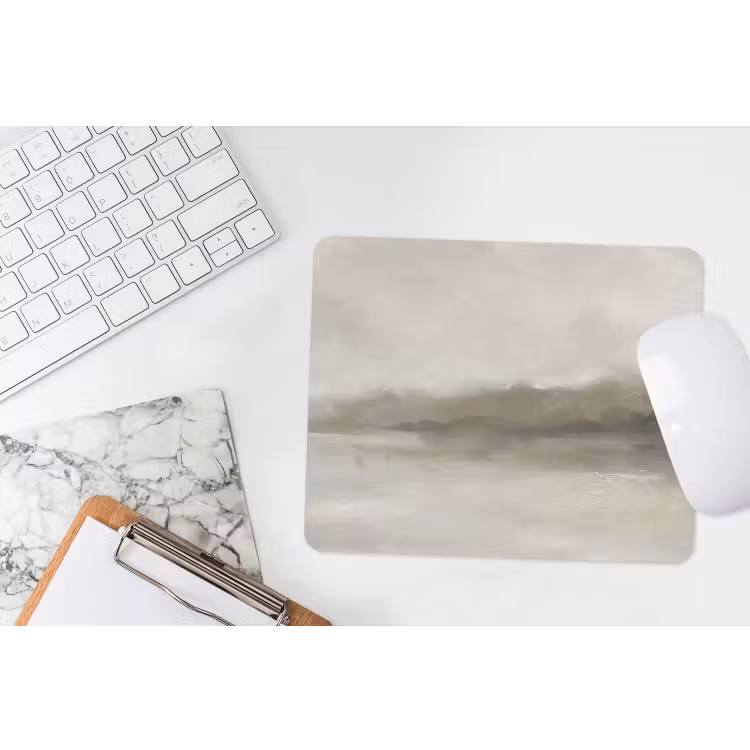 Abstract - Landschap - Nevel - Modern - Grijs muismat rubber klein -witbureau