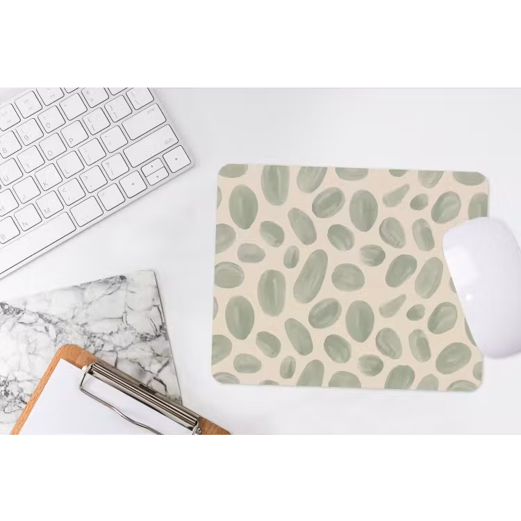 Abstract - Patroon - Organisch - Groen - Modern muismat rubber klein -witbureau