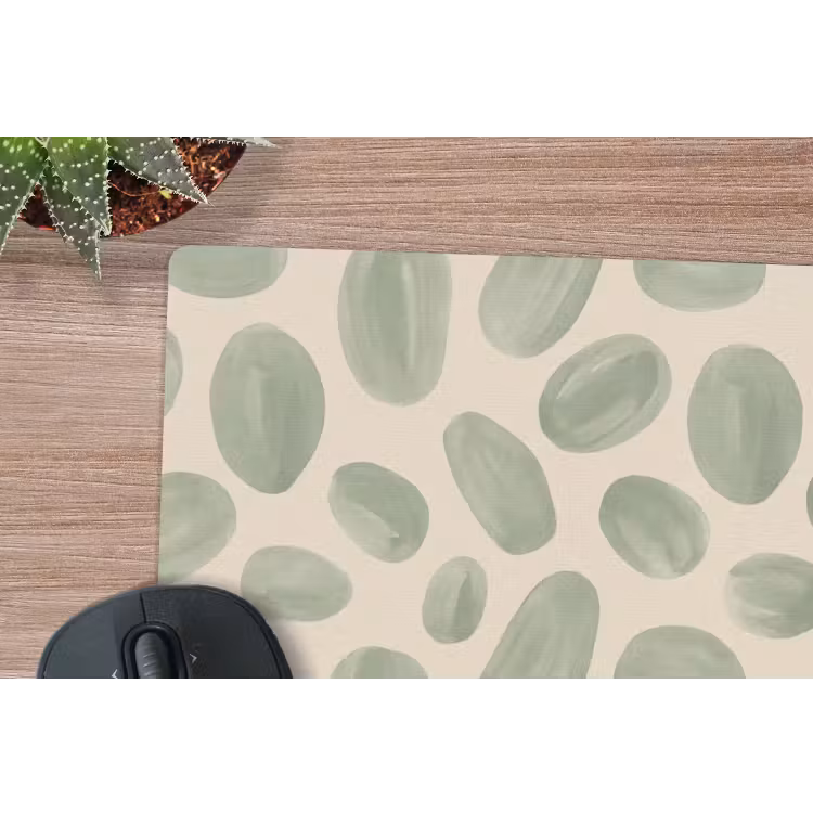 Abstract - Patroon - Organisch - Groen - Modern muismat rubber klein -closeup