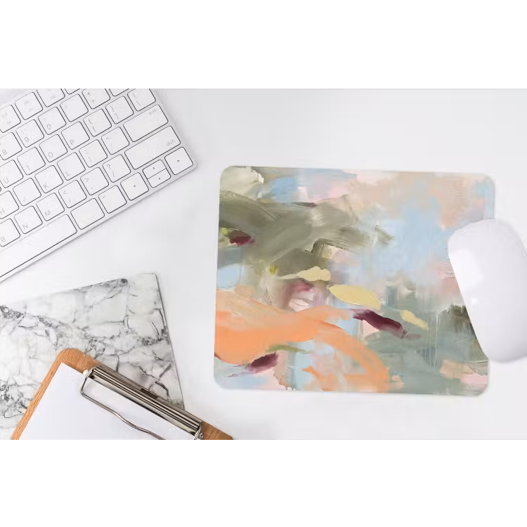 Abstract - Borstelstreken - Kunst - Modern - Pastel muismat rubber klein -witbureau