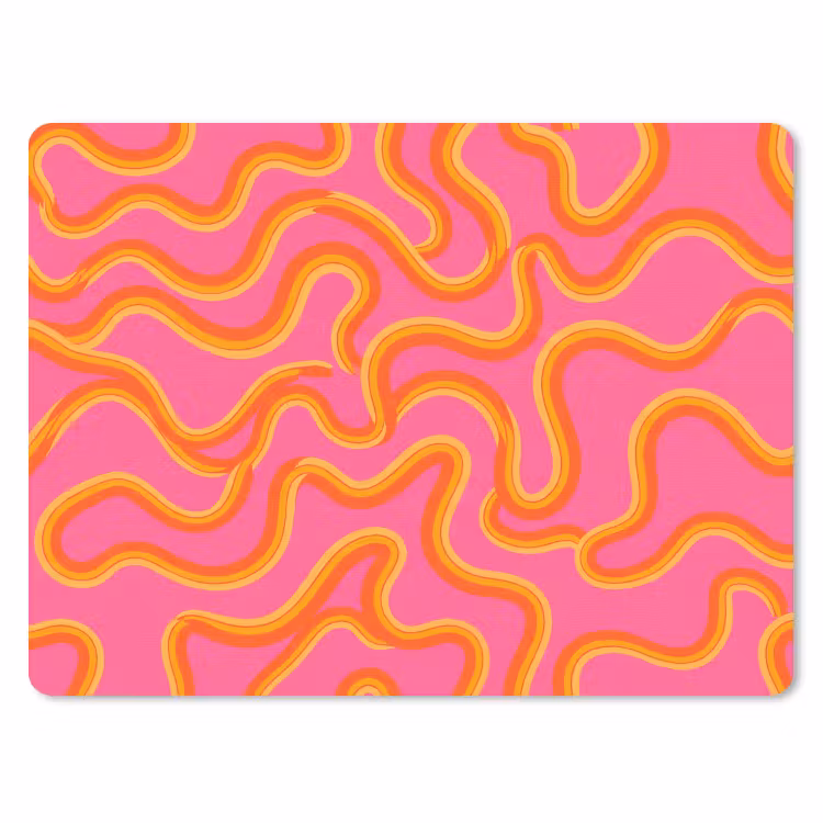 Abstract - Golvende lijnen - Modern - Kleurrijk muismat rubber klein -3d