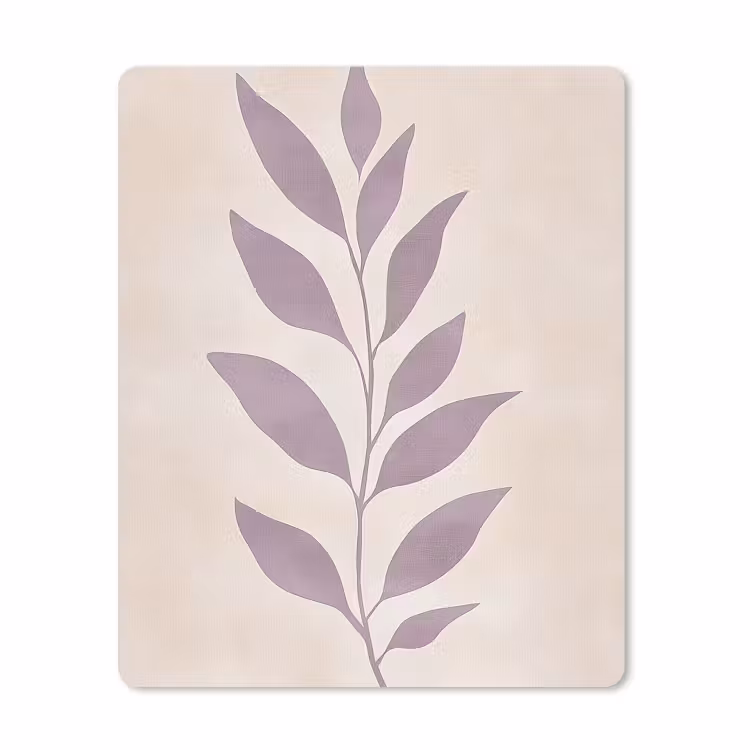 Tak - Bladeren - Minimalistisch - Beige muismat rubber klein -3d