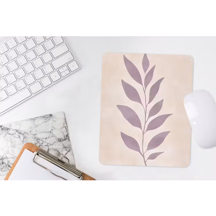 Tak - Bladeren - Minimalistisch - Beige muismat rubber klein -witbureau