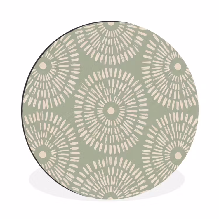 Patroon - Cirkels - Abstract - Modern - Groen Wandcirkel aluminium klein -3d