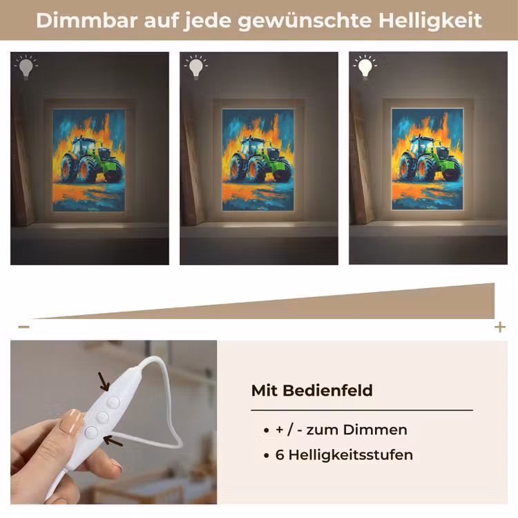 Abstract - Tractor - Groen Light Box met kabel klein -USP_dimbaarDE