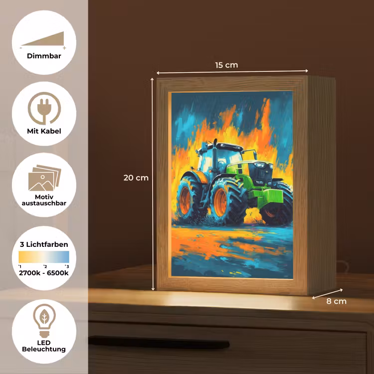 Abstract - Tractor - Groen Light Box met kabel (Kinderlampje) klein -USP_websiteoverzichtDE