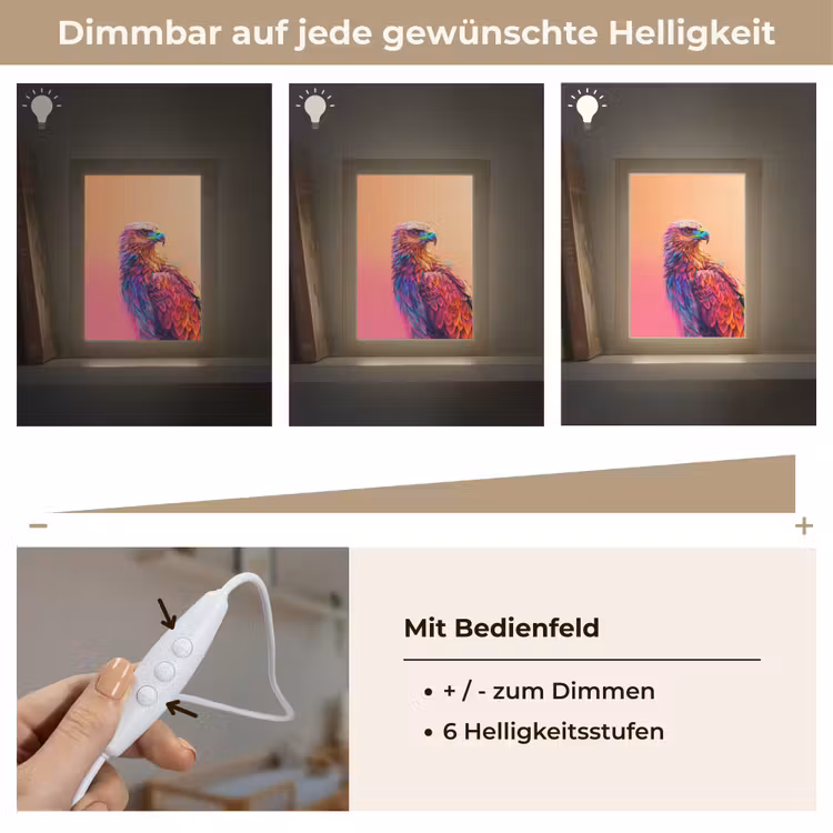 Arend - Vogel - Kleurrijk - Dier Light Box met kabel klein -USP_dimbaarDE