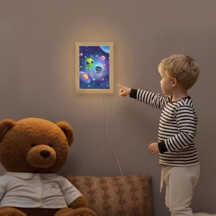 Alien - Astronaut - Ruimte - Planeten Light Box met kabel klein -sfeer4a_kind