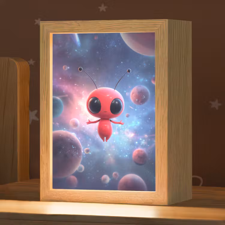 Buitenaards wezen - Rood - Planeten Light Box met kabel klein -zzz_3d_website