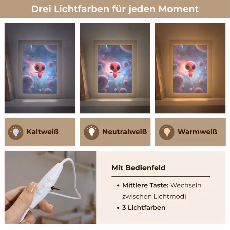 Buitenaards wezen - Rood - Planeten Light Box met kabel klein -USP_lichtkleurDE